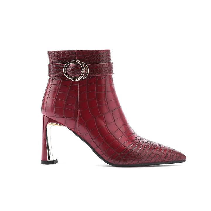 LADY COUTURE - Vendita all'ingrosso Stivaletti - Donna - Stivaletto con tacco in metallo e stampa Groovy Croco1