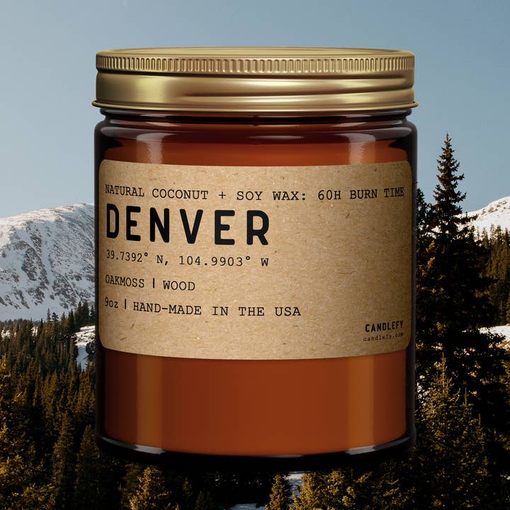 Denver, Colorado Candle: Natural Coconut Soy Wax Candle for wholesale by Candlefy