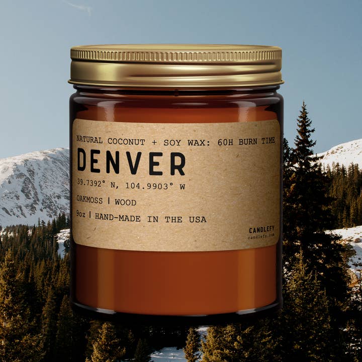 Candlefy - Wholesale Jar/Filled Candle - Denver, Colorado Candle: Natural Coconut Soy Wax Candle