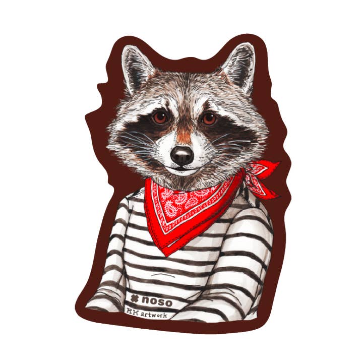 RACCOON BANDIT by Rachel Kozlowski for wholesale by Noso Patches