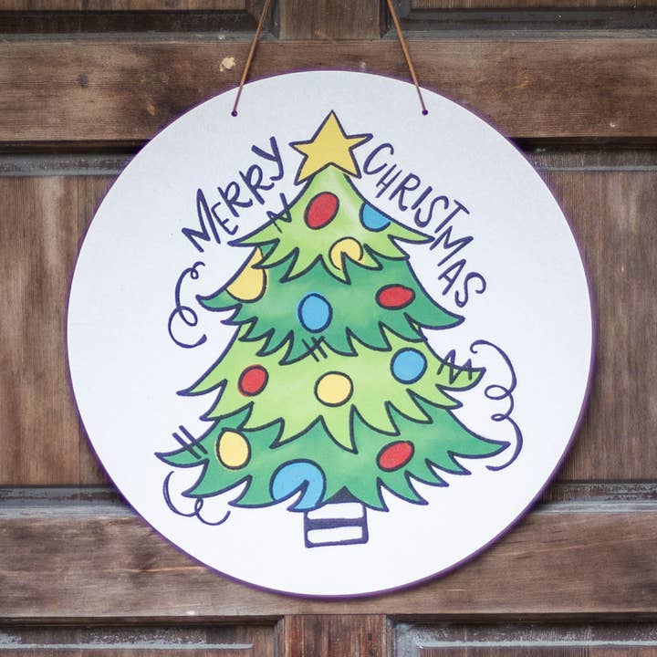 Christmas Door Hanger, Whimsy Tree for wholesale by Clairmont & Co