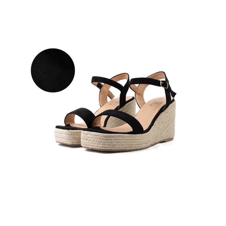 Gabylou - Vente Chaussures compensées – femme - Sandales compensées pieds larges ajustables H - Modele Vic