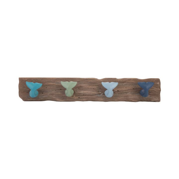Beachcombers - Wholesale Plaque - Whale Tail Coastal Wall Hook Plaque