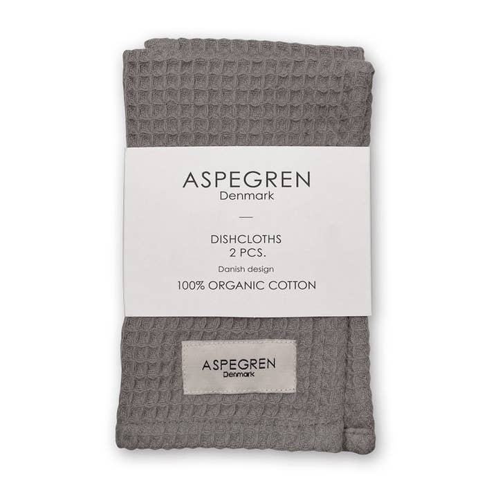 Aspegren Denmark - Wholesale Dishcloth - Dishcloths - Organic Cotton - Set of 2 - North - Dark Gray