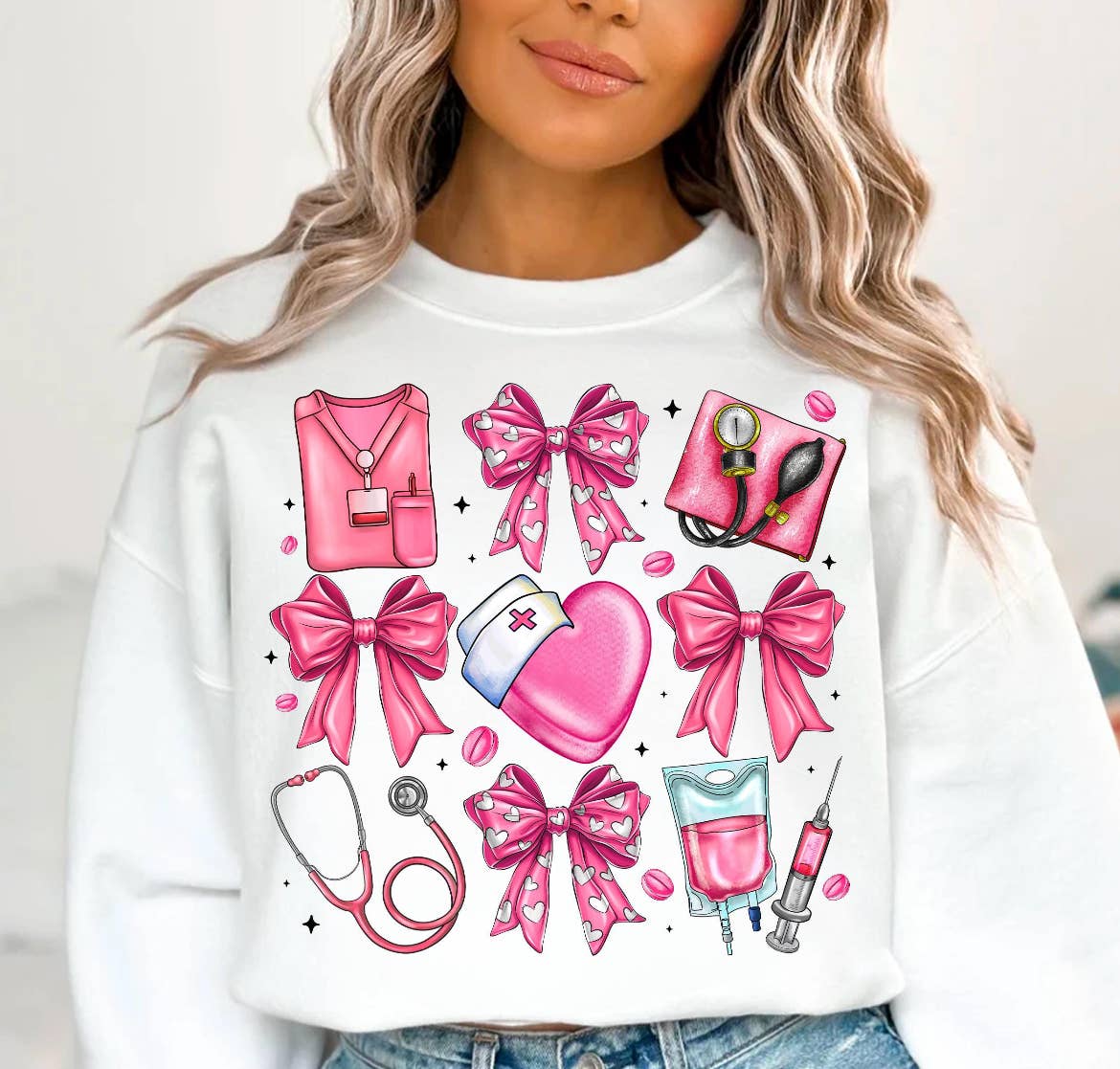 VEM Creations Wholesale - Venta al por mayor Sudadera estampada - Mujer - Enfermera Valentine