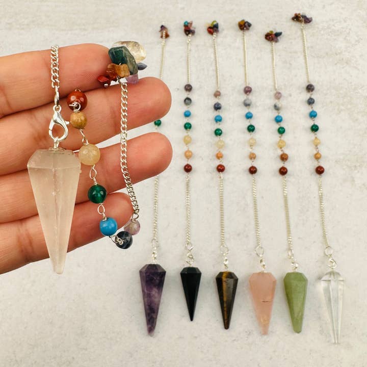 Rock Paradise - Wholesale Meditation Supplies - Crystal Pendulum on Chakra Chain0