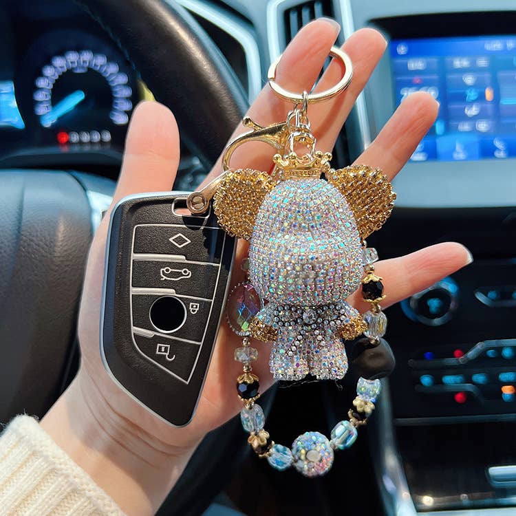 PEACH ACCESSORIES – wholesale Keychain – Women's – Sparkling Teddy Bear Keychain 602684