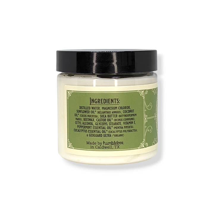 humblelove - Wholesale Body Cream/Lotion - Magnesium Cream - Peppermint + Eucalyptus 4 oz