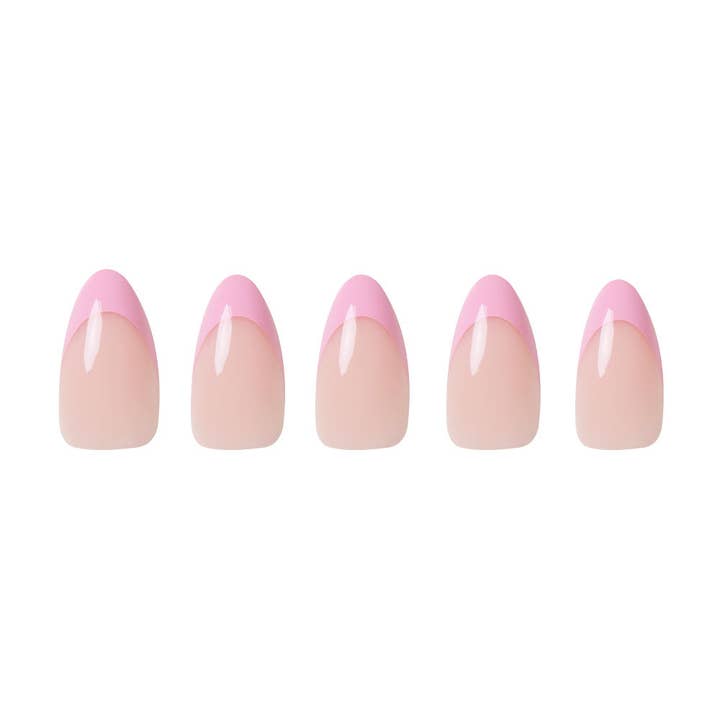 Glamnetic - Wholesale Press-On/Fake Nails - Pink Macaron Press-On Nails | Pink French Tip | Short Almond3