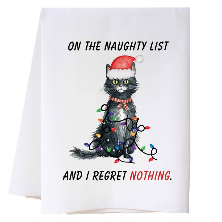 Naughty Cat Kitchen Towel for wholesale by Cora & Pate