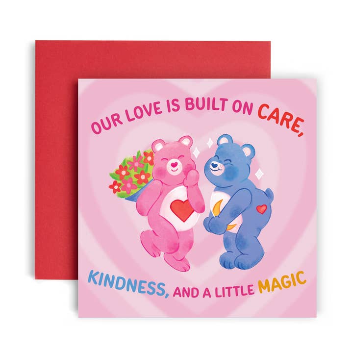 Cute Care Bears Anniversary Valentines Day Card for wholesale by Huxters