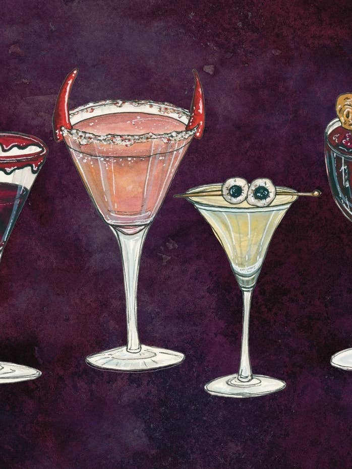 Halloween Cocktails Art Print for wholesale by artxnikki