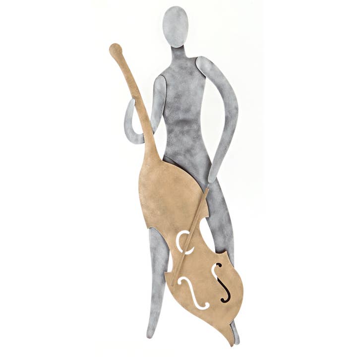 ARTIA LTD - Wholesale Wall Accent - Cello Player Figurine, Modern Metal Wall Decor 55cm1