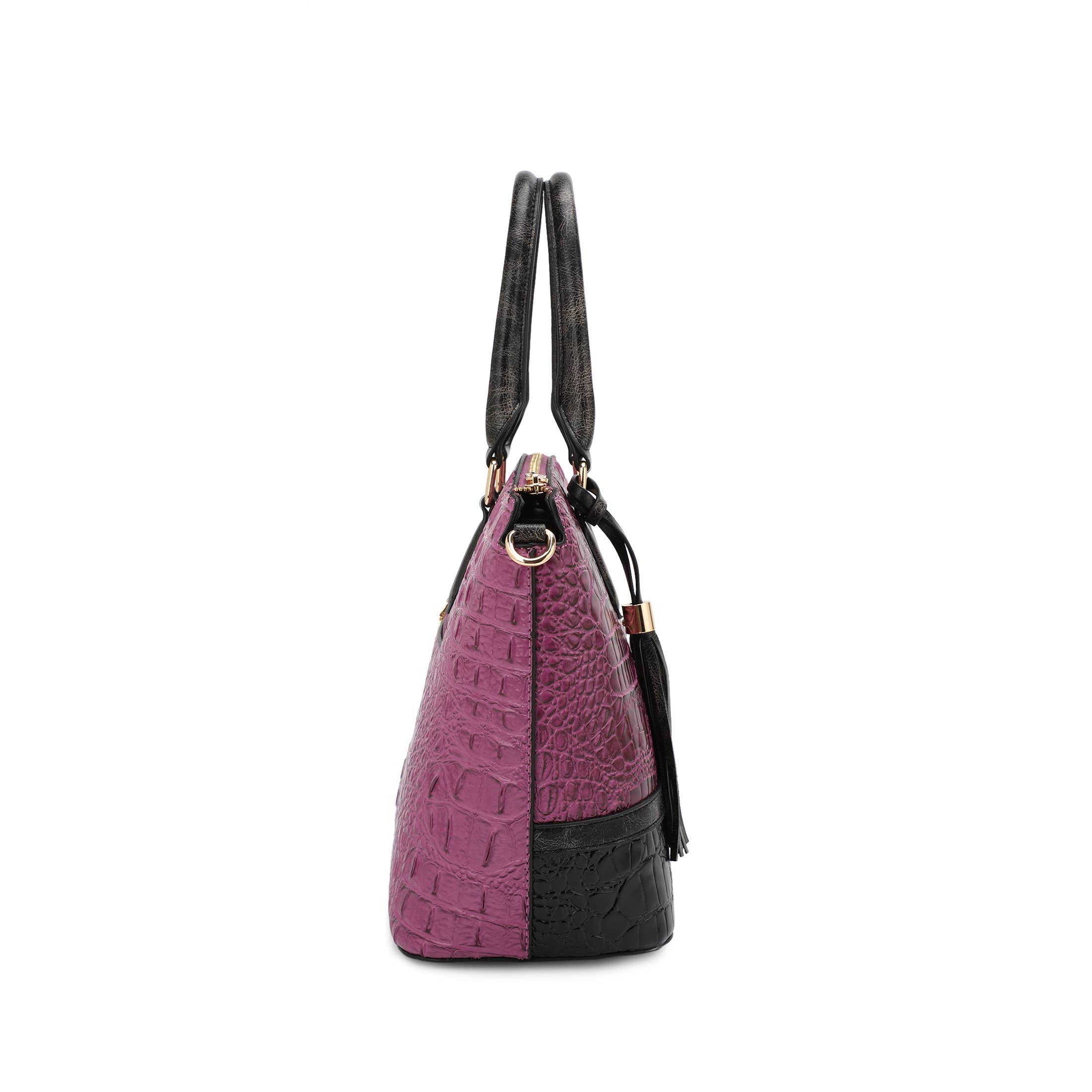 KAYLA+AVA - Vendita all'ingrosso Borsa tote - Donna - BORSA VERONICA CON MOTIVO COCCODRILLO GOFFRATO BICOLORE CON PORTAFOGLIO5