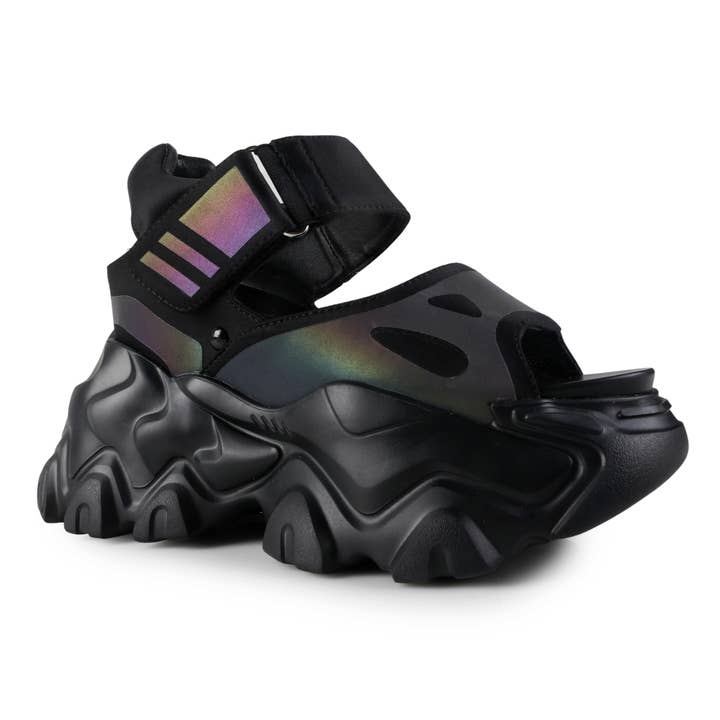 POMEGRANATE-05- Platform Wedge Sneaker Sandals w. Reflecting for wholesale by Anthony Wang