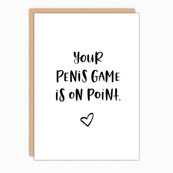 Carte manuscrite 5x7 Jeu de pénis amusant pour la vente par In A Nutshell Studio