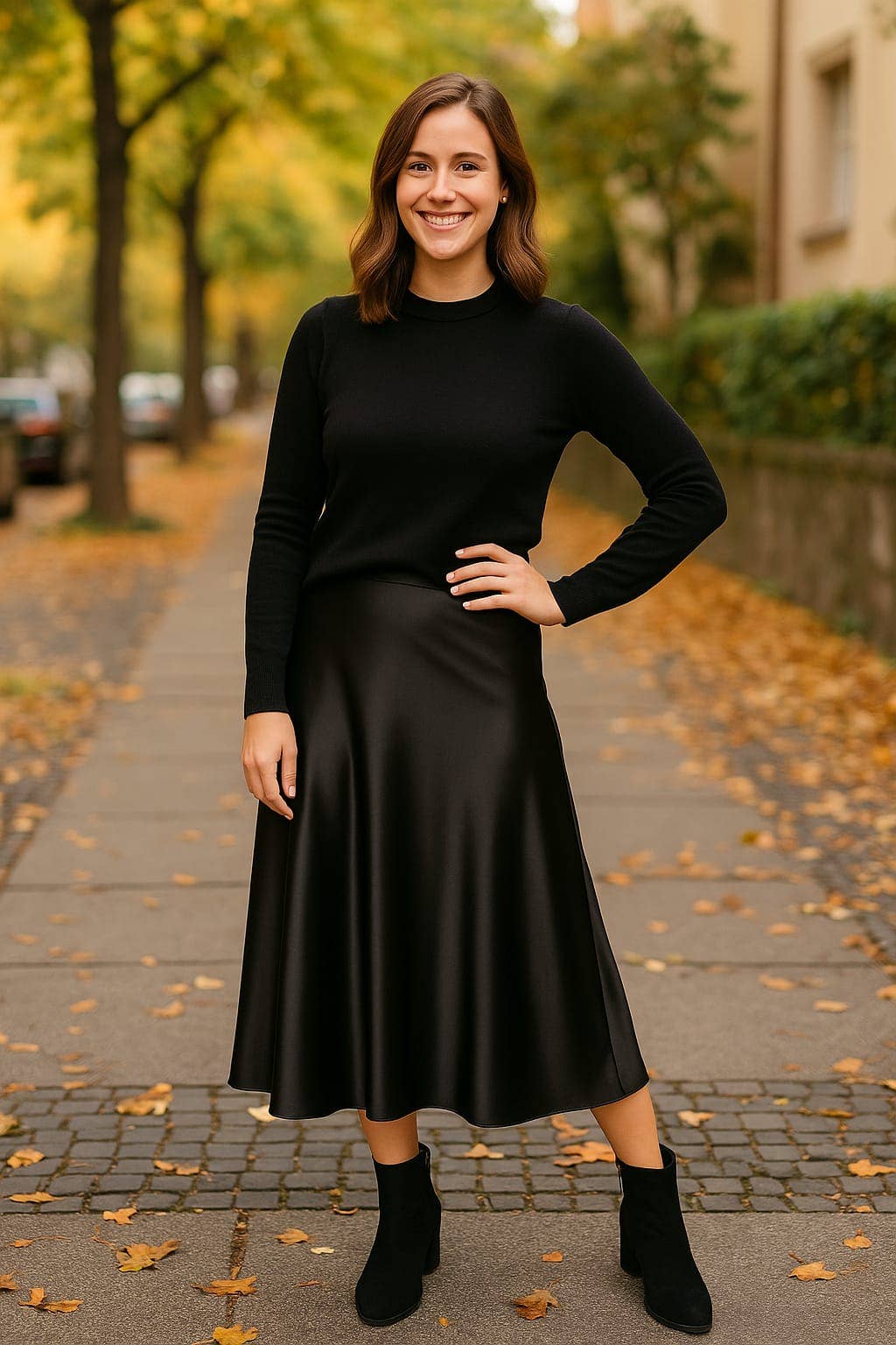 Kurt Muller – wholesale Skirt – Women’s – Satin Plain Skirt1