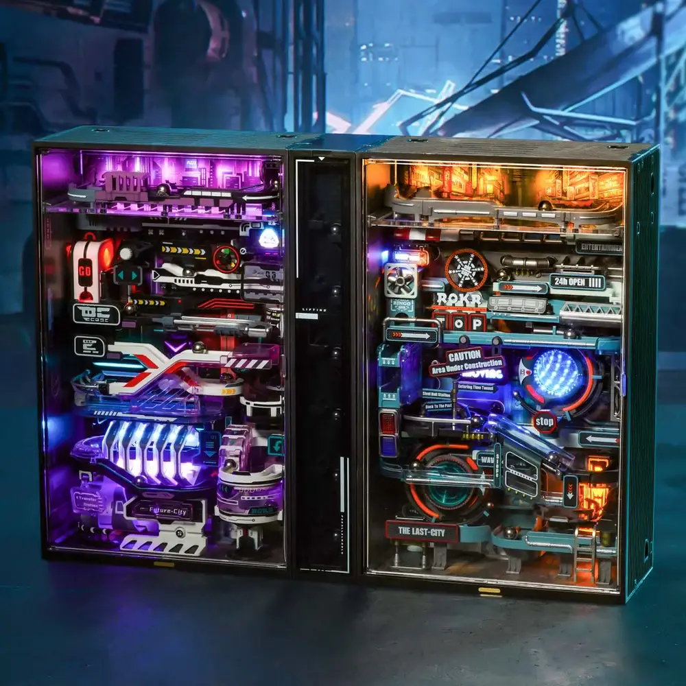 Robotime - Vente Kit de bricolage - MR02S La ville du futur avec ensemble d'ascension automatique Puzzle 3D7