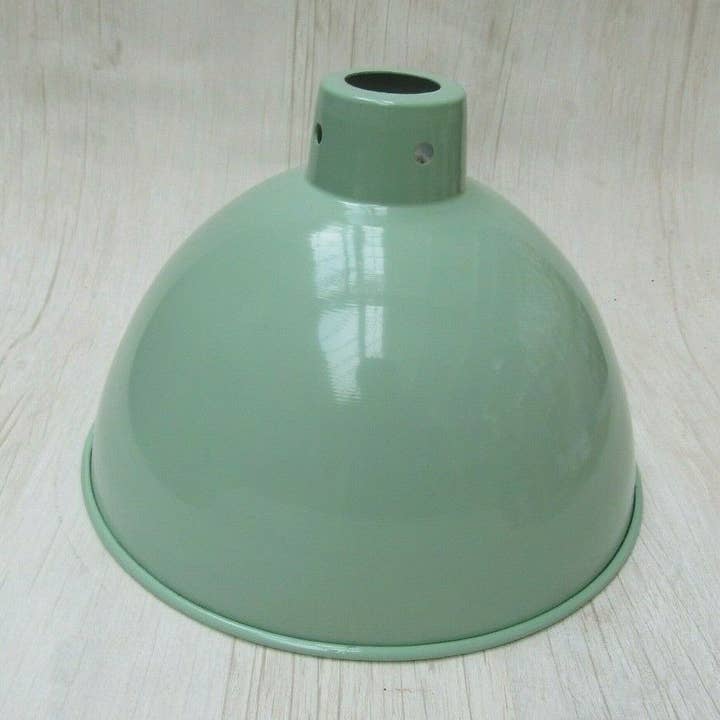 Retro lichtkap 8" Dome Duck Egg Blue voor wholesale door IronmongeryWorld