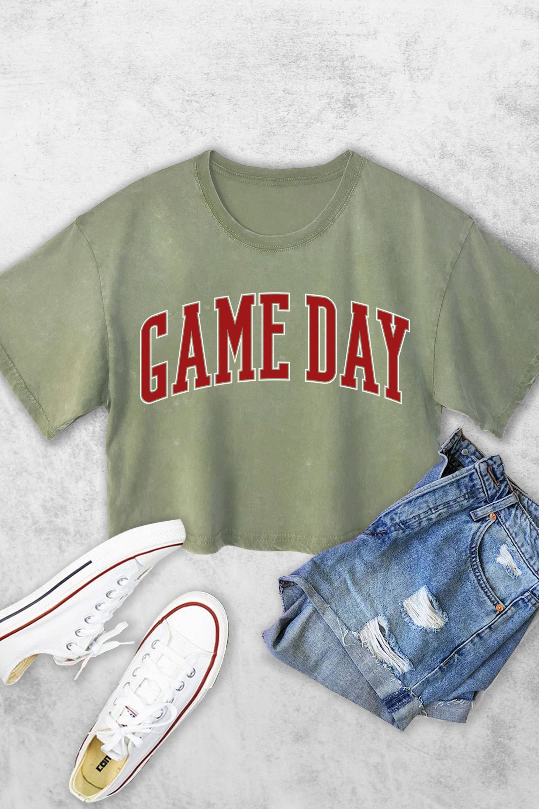 Rustee Clothing - Wholesale Screen Printed T-Shirt - Women's - GAME DAY PUFF WOMEN'S VINTAGE GRAPHIC CROP TOP2
