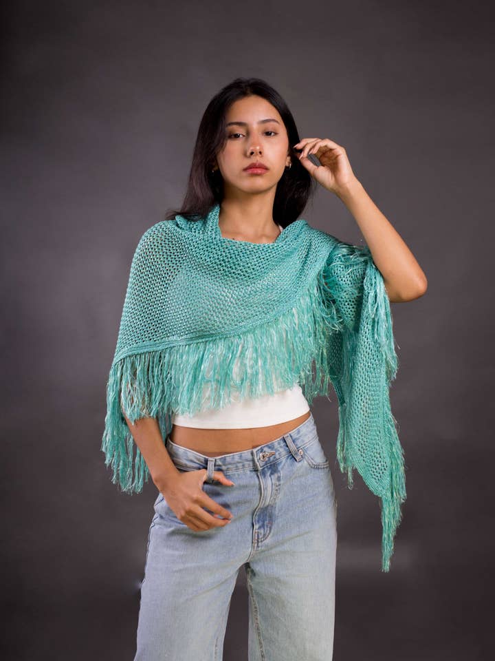 Stickad sjal med fransar Karibien för wholesale av MR Complements