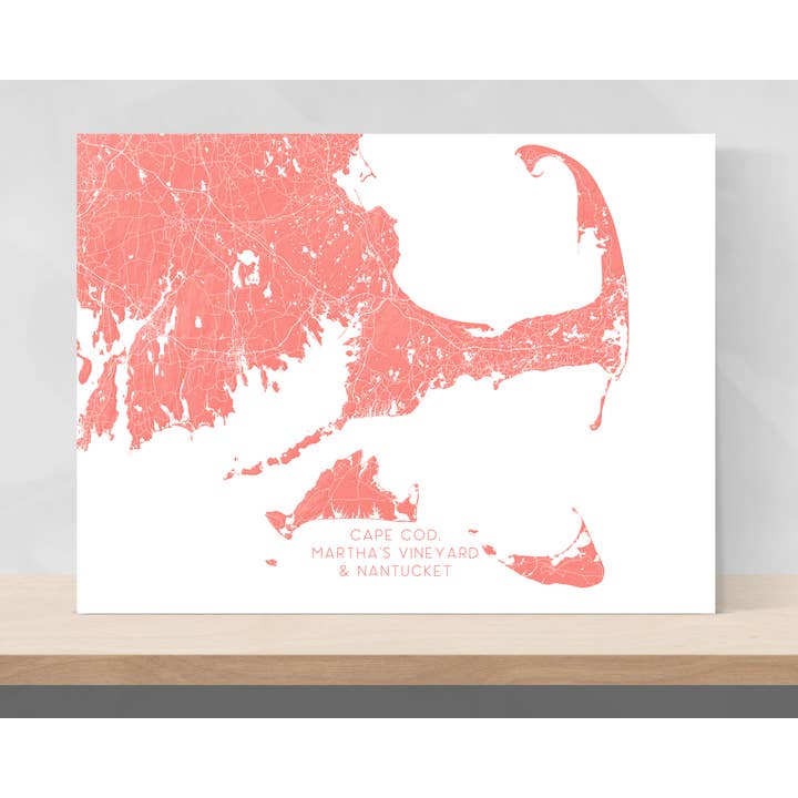 Maps As Art - Wholesale Art Print - Cape Cod, Nantucket, Martha's Vineyard Island Map Art Print15