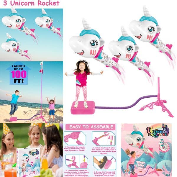 St. Louis Wholesale LLC - Wholesale Toy Set - Kids - The Unicorn Rocket Set - #708-7 - Ready, Jump, Launch