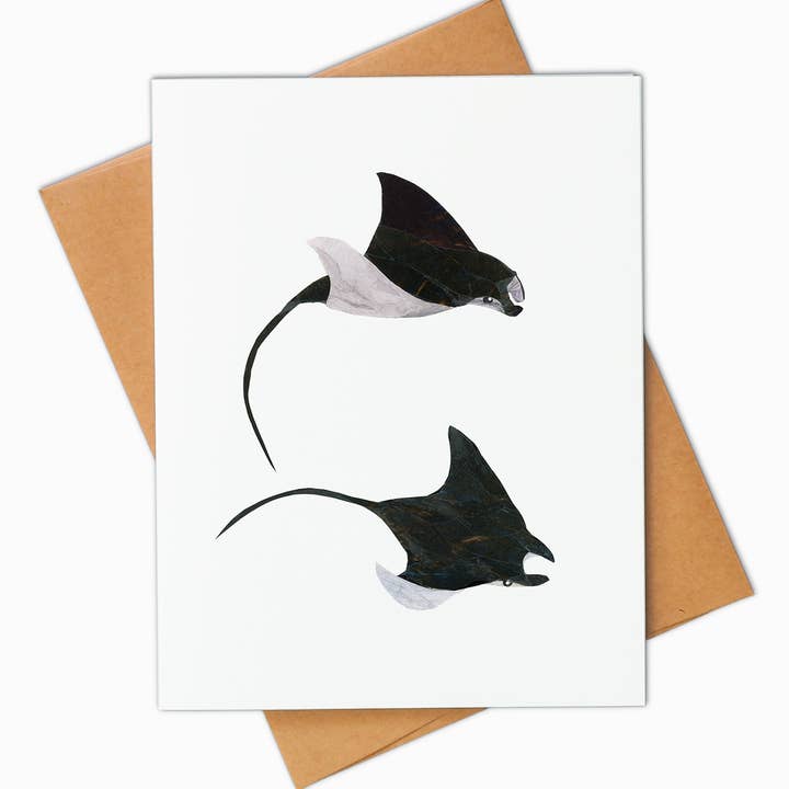 Manta Rays wenskaart voor wholesale door Angela Doak