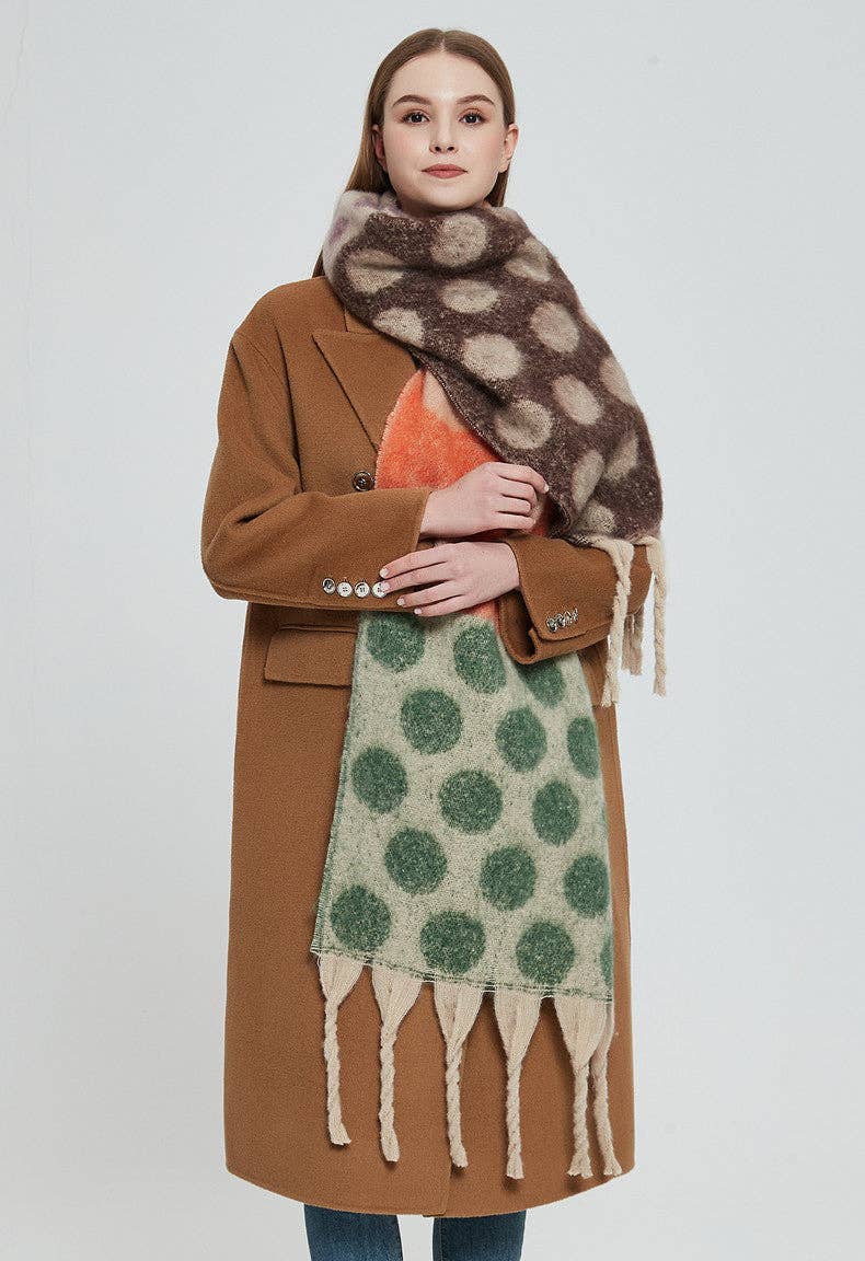 Dipped Shop – Cachecol - Mulher por atacado – Borla de Ponta de Cor Contraste DPKS102615