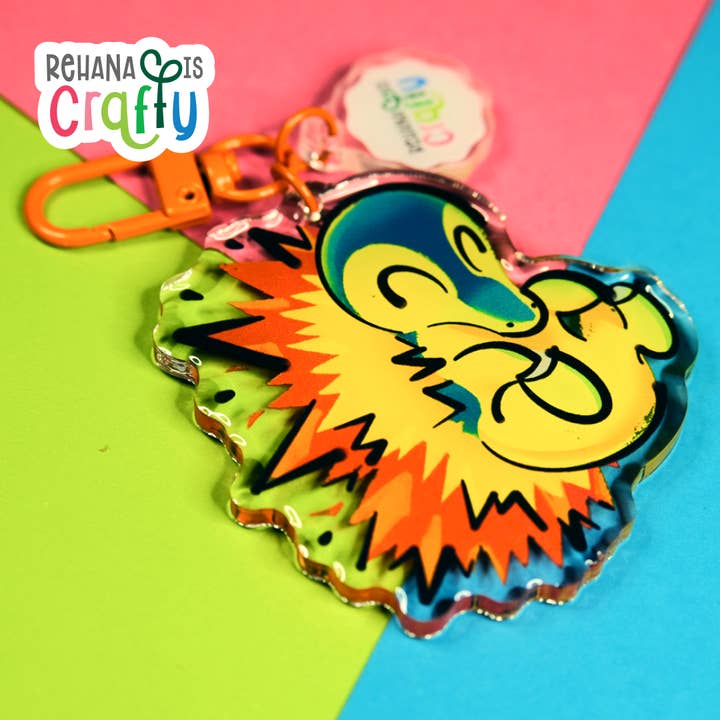 Cyndaquil | Porte-clés en acrylique pour la vente par Rehana is Crafty