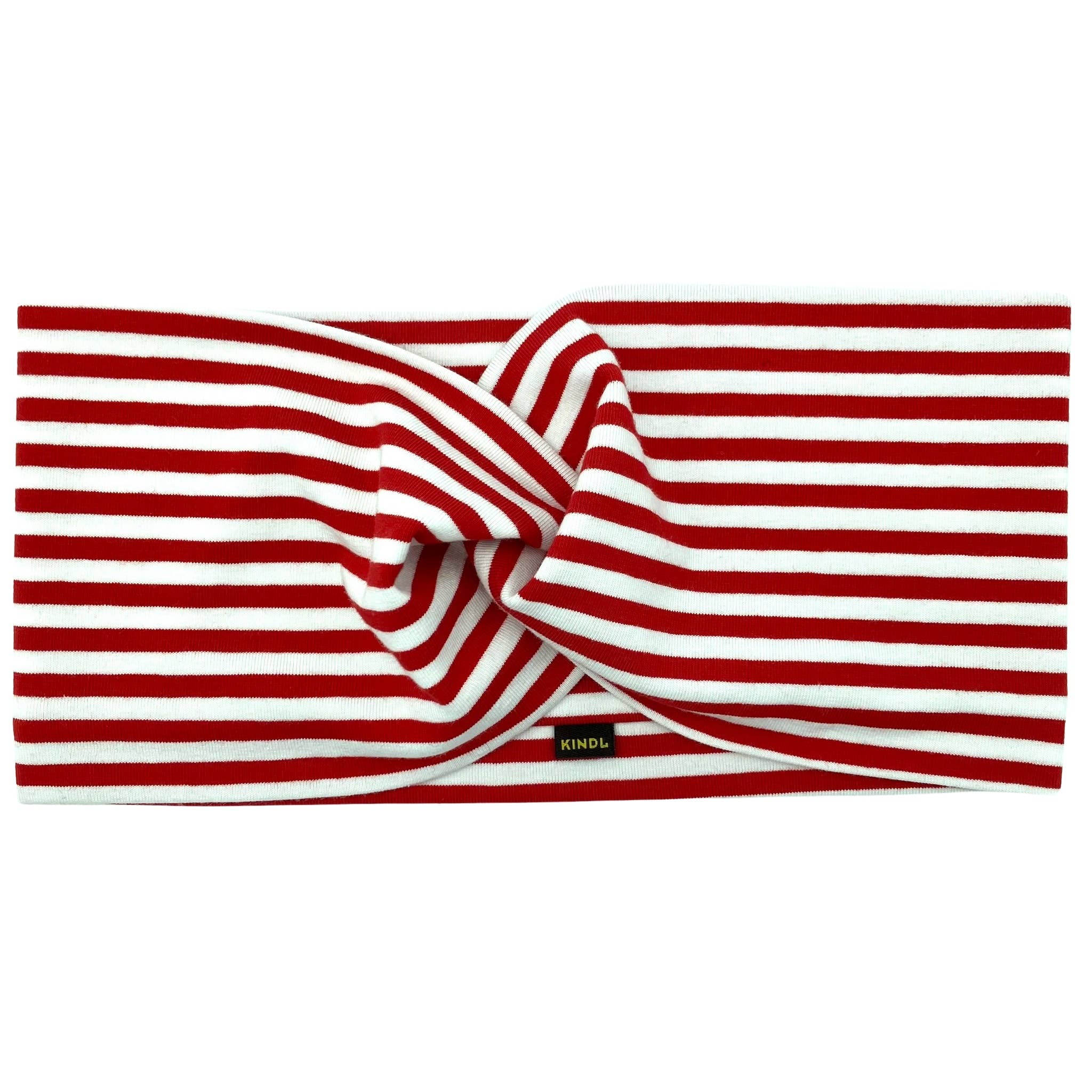 KINDL wien – Großhandel Fashion-Stirnband – Damen – Streifen Bandeau Haarband Maritim Rot Weiss Cotton Jersey3