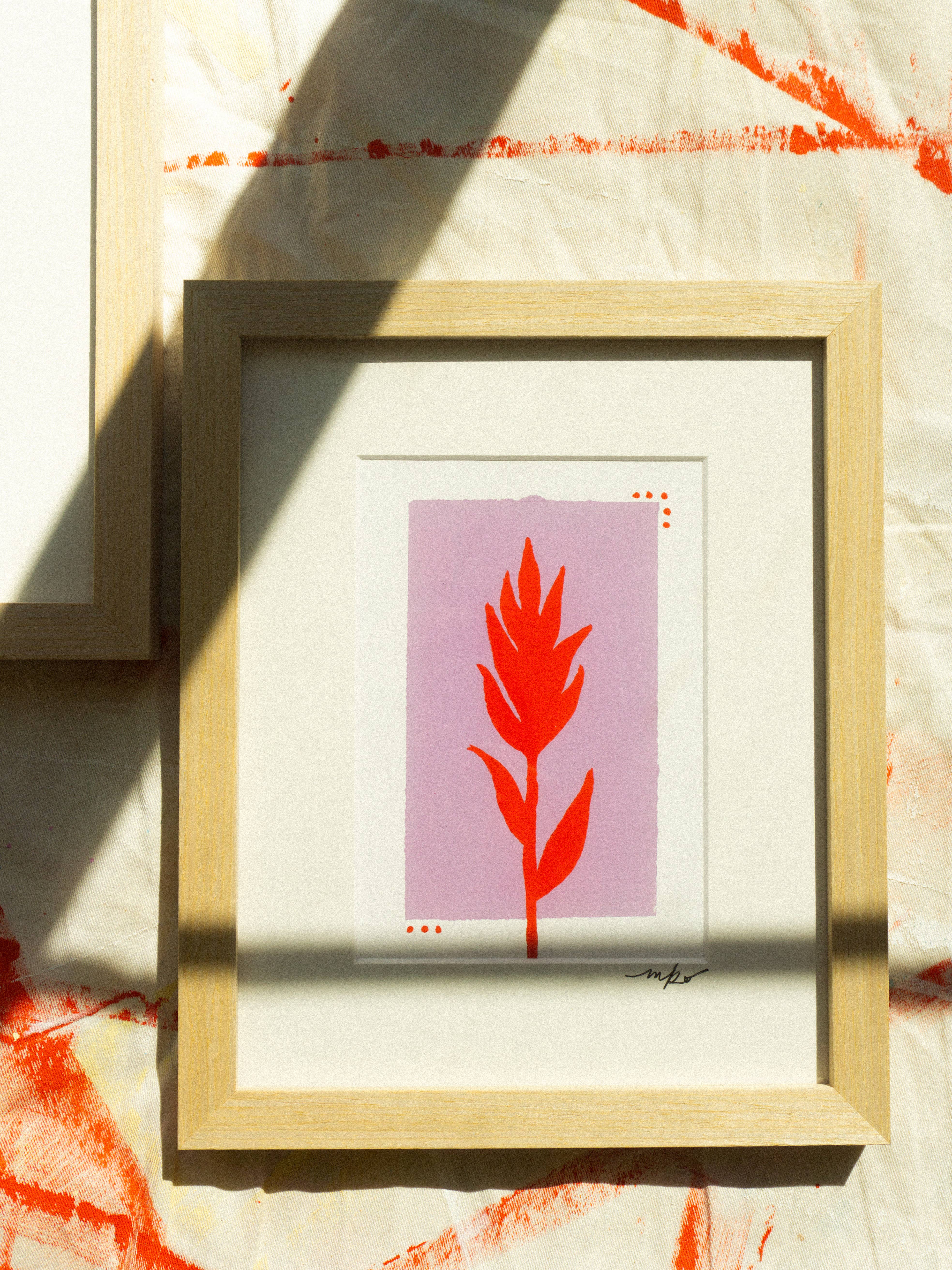 Mel K. Olrich Art - Wholesale Art Print - Colorblock Indian Paintbrush, red & purple, western wall art3