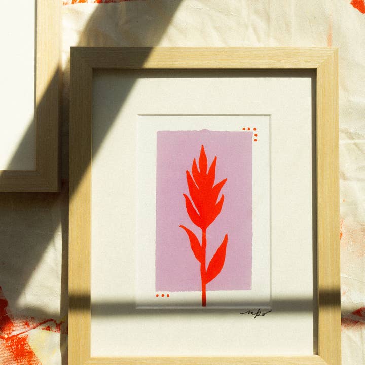 Mel K. Olrich Art - Wholesale Art Print - Colorblock Indian Paintbrush, red & purple, western wall art3