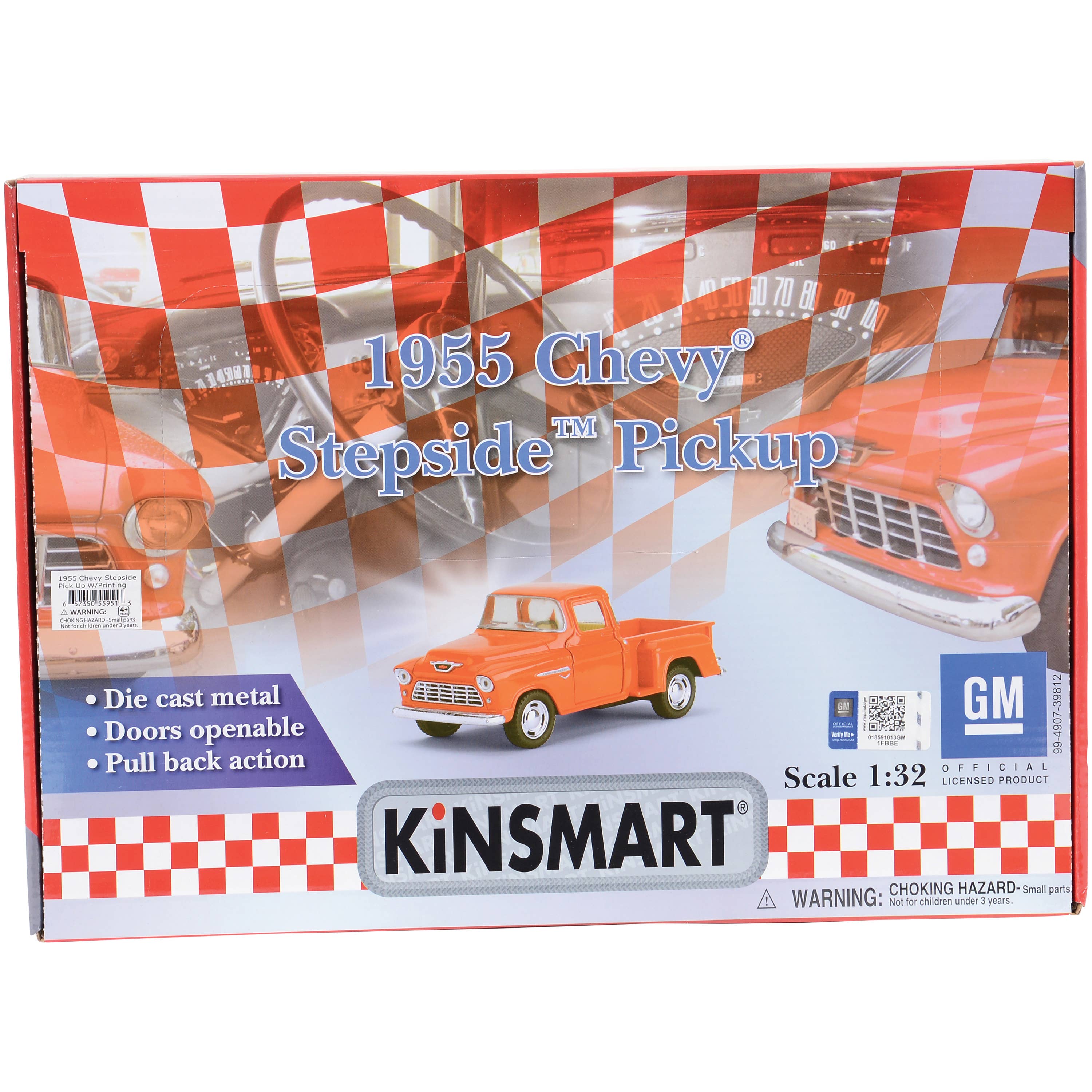 US Toy Company - Wholesale Toy Car/Truck - Kids - 1955 Chevy Sidestep Flame Decal Die Cast Car 12-unit Display1