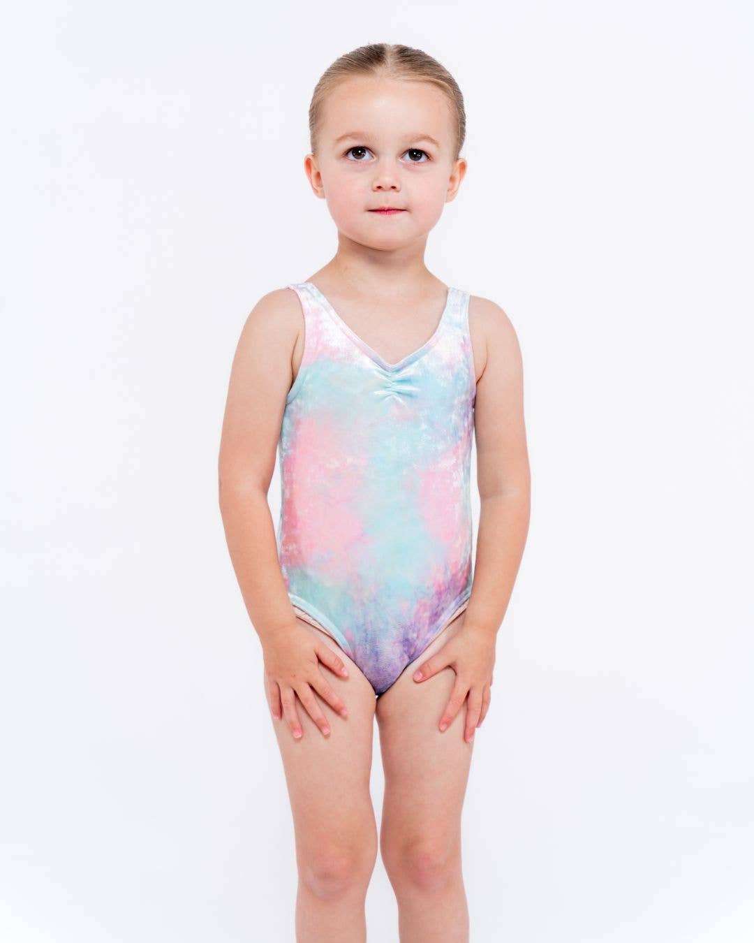 Pink Lemon Dancewear - Wholesale Leotard – Child - Lani Gathered Front Velvet Leotard