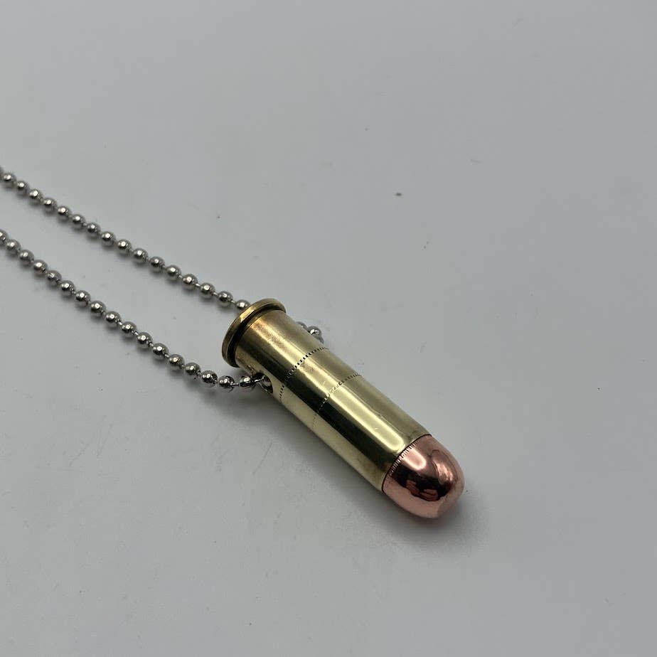 Vermont Cut Coins & 2nd Shot Round - Wholesale Pendant/Charm Necklace - Bullet Necklace - Many Calibers - .223 .45 9mm .40 10mm3