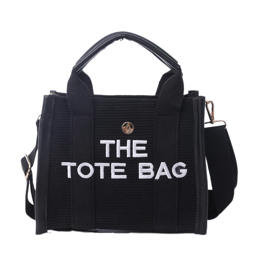 VIA FIORE – wholesale Tote bag – Women's – VIA FIORE Black Canvas Tote Bag with Black Trim0