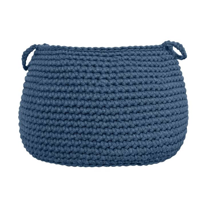 Panier en crochet, taille L | BLEU DENIM pour la vente par Zuri House