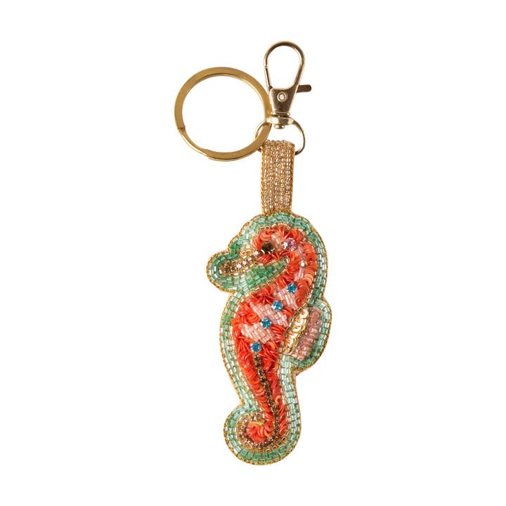 Beaded Keyring - Sparkling Seahorse for wholesale by Powder Design inc - US