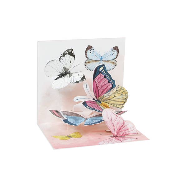 Up With Paper - Wholesale Everyday Greeting Card - Watercolor Butterflies Mini Pop-Up Card