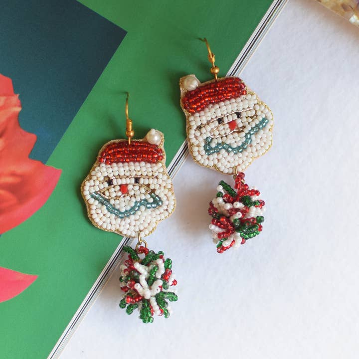 Curated Trinkets - Wholesale Dangle Earrings - Curated Trinkets | Christmas | Earring | Santa | 8360