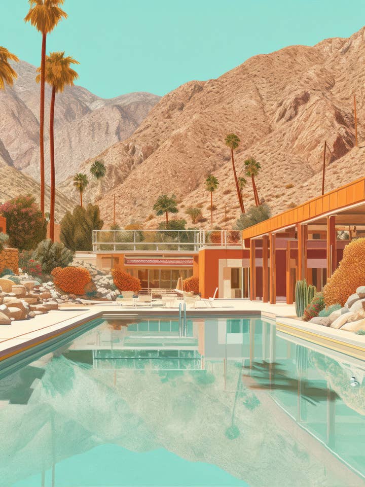 Acrylic Glass Artwork - Villa California 04 (18 x 24 in) for wholesale by Hartman A.I.