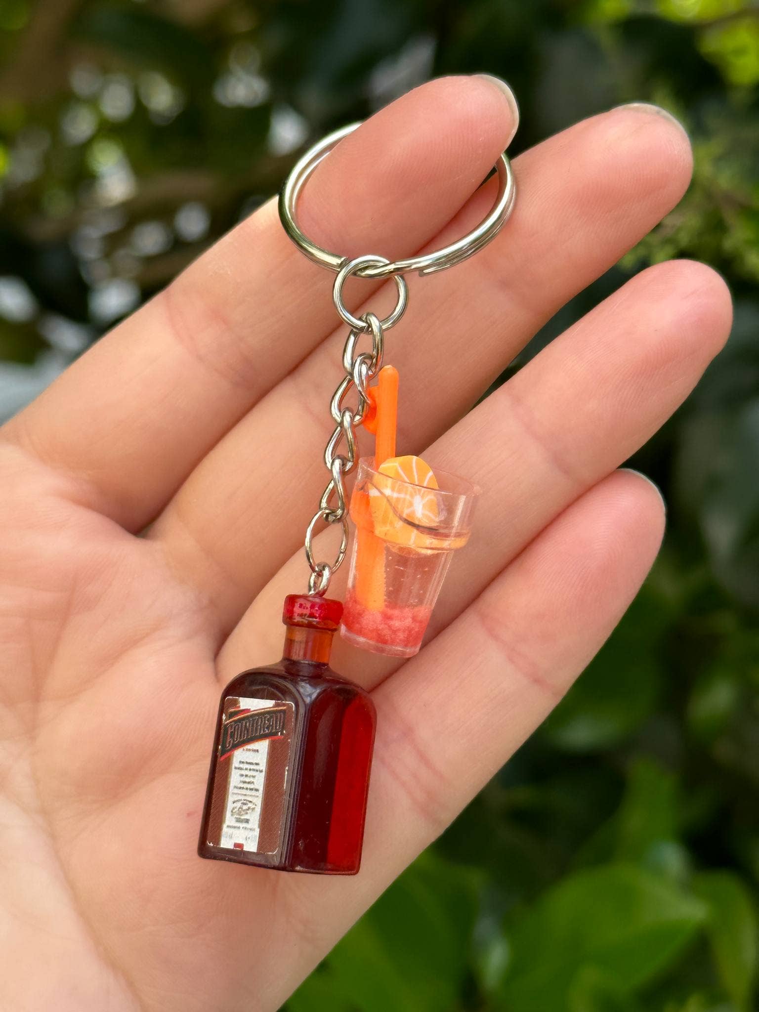 Arcfo Jewelry - Wholesale Keychain - Unisex - Mini Cointreau bottle Keychain with drink cup charms1