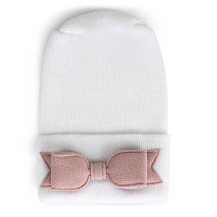 Hospital Hat - Linen Rose Bow for wholesale by briobebe. inc