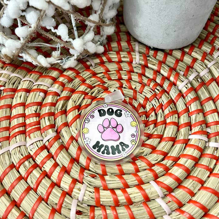 Llavero acrílico redondo Dog Mama para venta al por mayor de Grace and Glamour