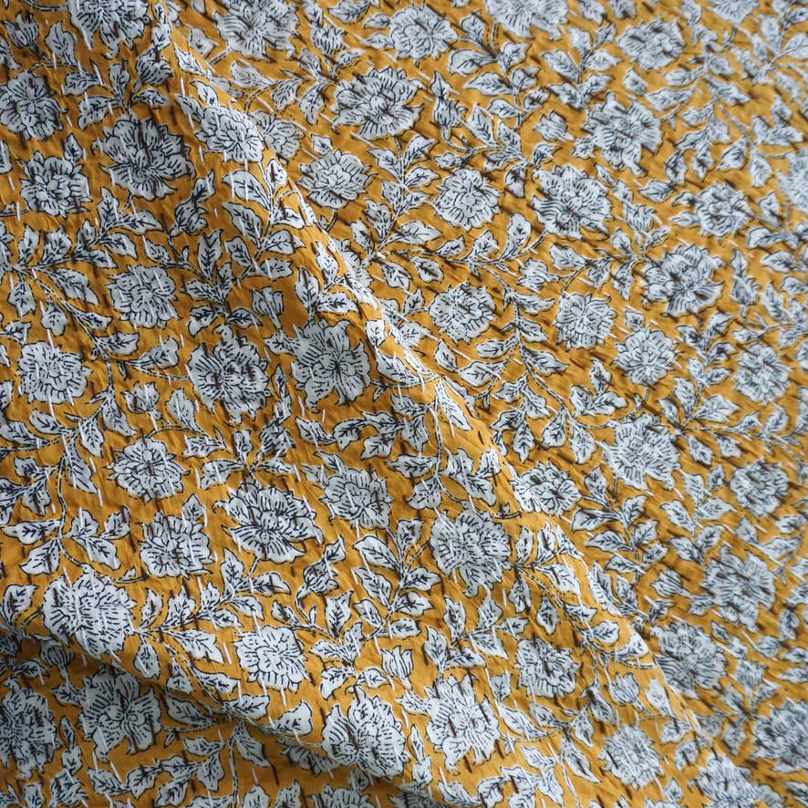 Claire Beaugrand - Wholesale Quilt - “Yellow” printed cotton bedspread1