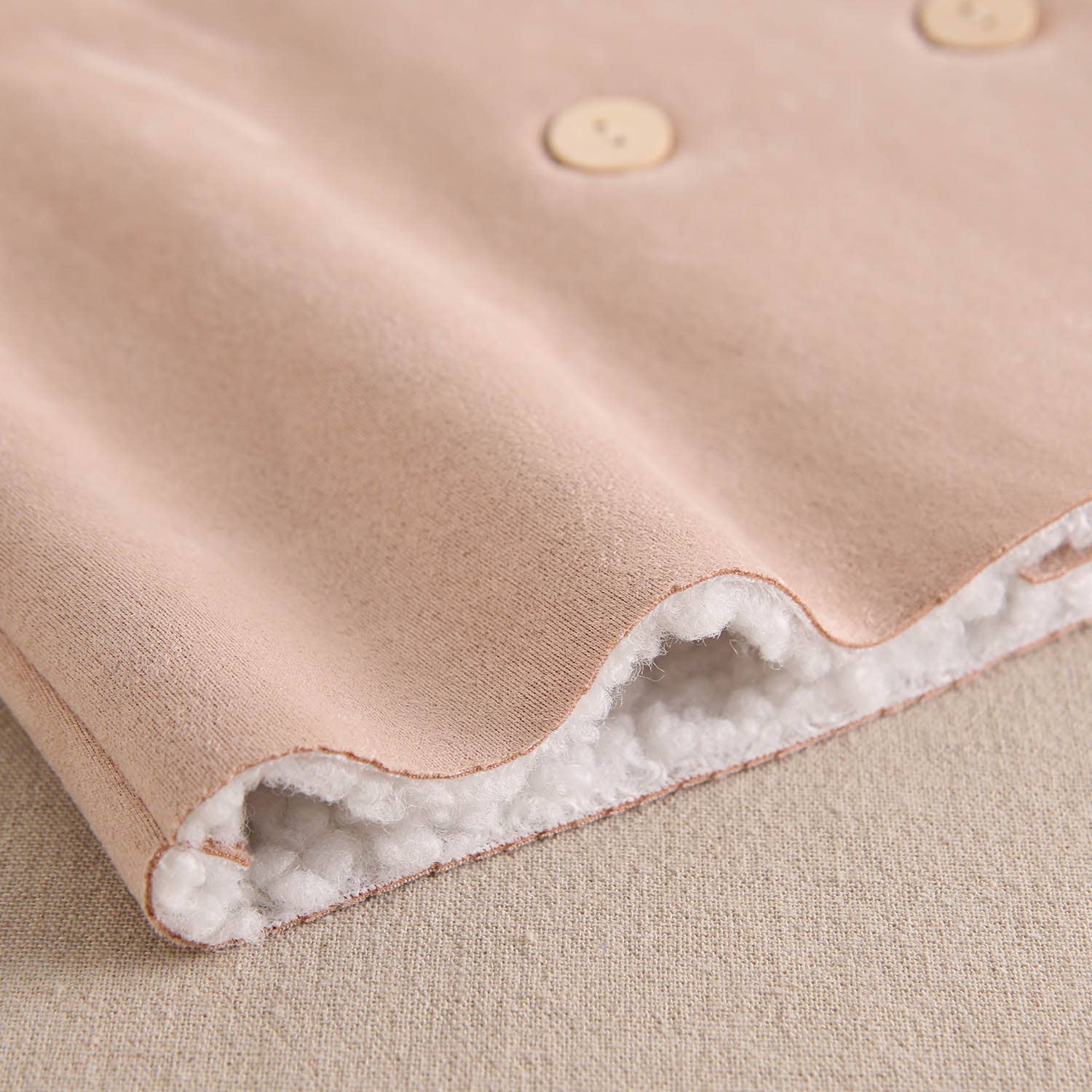 Dadati - Wholesale Jacket - Kids - Girls' jacket in light makeup color with sheep lining4