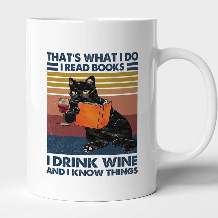 I Read Books Drink Coffee And Know Things Vintage Mug for wholesale by AJCanvasPrints