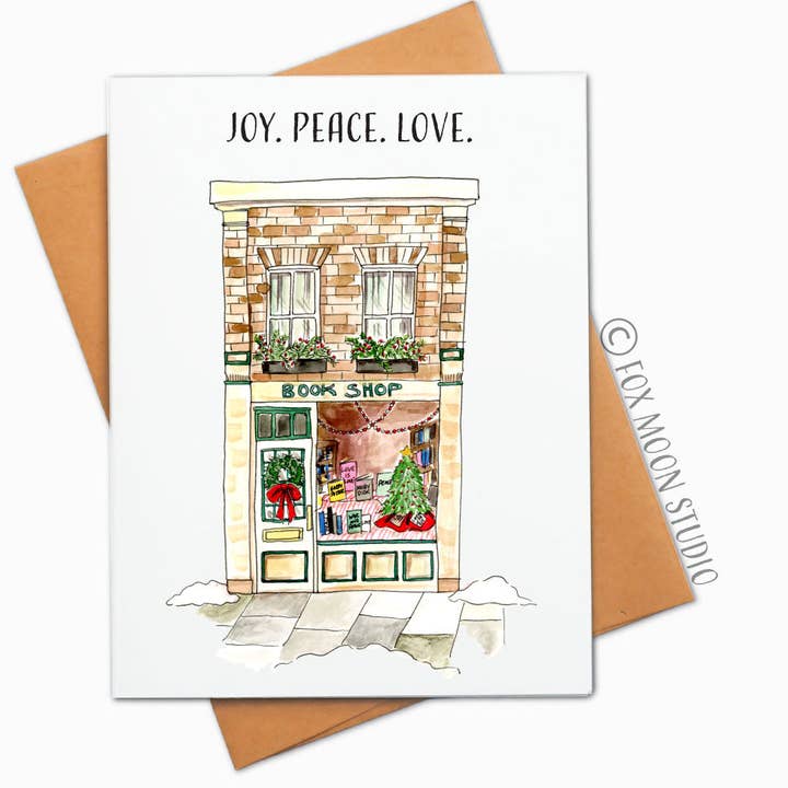 Peace. Love. Joy. - Holiday Greeting Card for wholesale by Fox Moon Studio