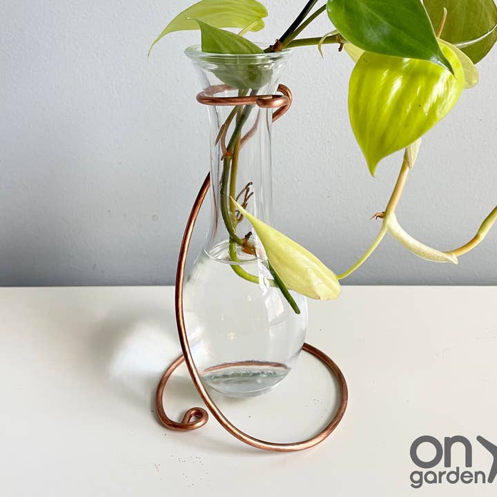 Copper Wire Teardrop Vase Propagation Stand for wholesale by On Ya Garden